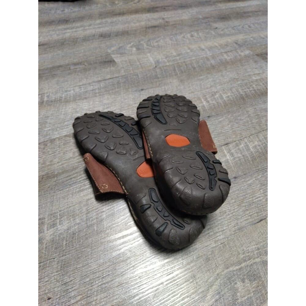 Mens Born Sandal Slip On Thongs Flip Flops Brown Leather Size 12/46 - Picture 10 of 11